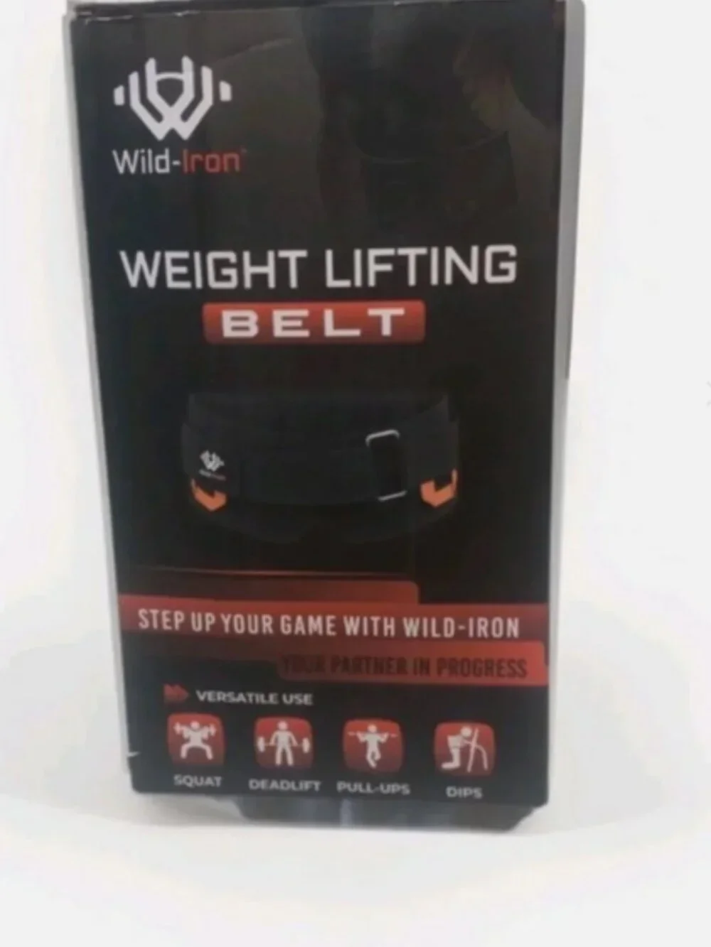 Wild-Iron Weight Lifting Belt Adjustable Gym Workout Back Support Black Orange